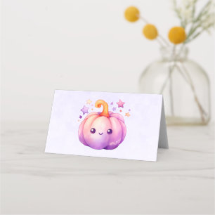 Pastel Pumpkin with Stars Cute Dreamy Vibe Place Card