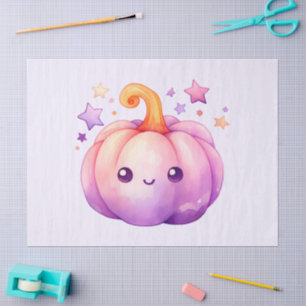 Pastel Pumpkin with Stars Cute Dreamy Vibe Tissue Paper