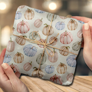 Pastel Pumpkins on Pale Green Tissue Paper