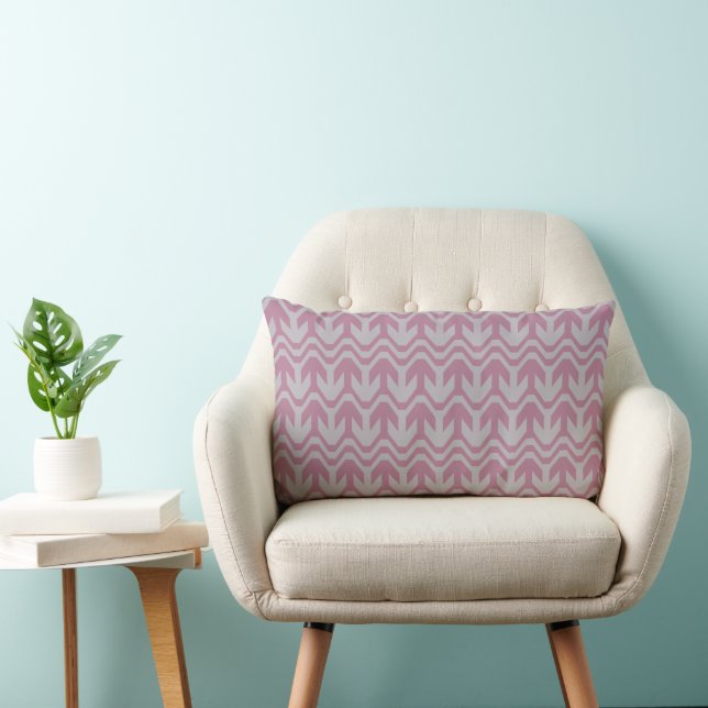 Pastel Purple and Blue Double Wave Pattern Lumbar Pillow (Chair)