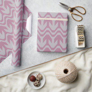 Pastel Purple and Blue Double Wave Pattern Wrapping Paper