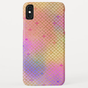 Pastel Purple and Orange Mermaid Scales Pattern iPhone XS Max Case