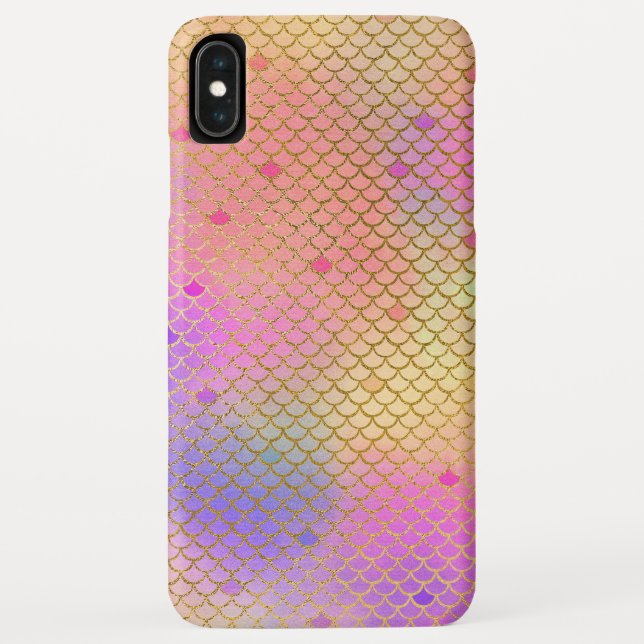 Pastel Purple and Orange Mermaid Scales Pattern Case-Mate iPhone Case (Back)