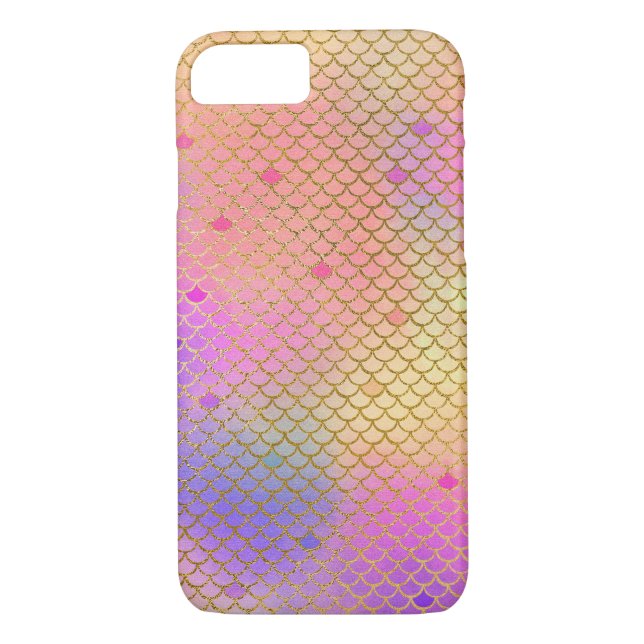 Pastel Purple and Orange Mermaid Scales Pattern Case-Mate iPhone Case (Back)