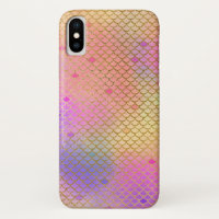 Pastel Purple and Orange Mermaid Scales Pattern