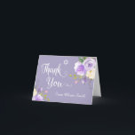 Pastel Purple Floral Bat Mitzvah Thank You<br><div class="desc">Pastel Purple Floral White Script Bat Mitzvah Thank You Note Card</div>