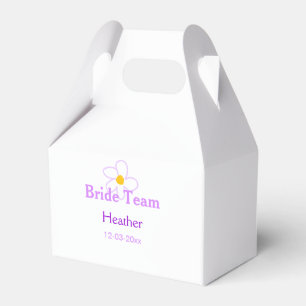Pastel purple flower bridesmaid bride team boho mo favor box