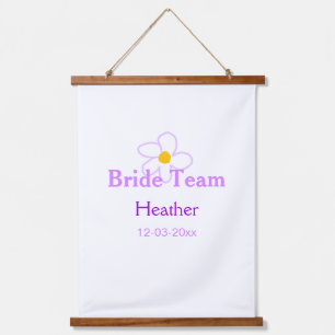Pastel purple flower bridesmaid bride team boho mo hanging tapestry