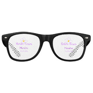 Pastel purple flower bridesmaid bride team boho mo retro sunglasses