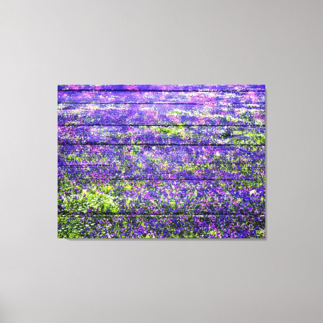 Pastel Purple Flower on Wood Canvas Print (Front)