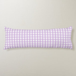 Pastel Purple Gingham Pattern Body Pillow