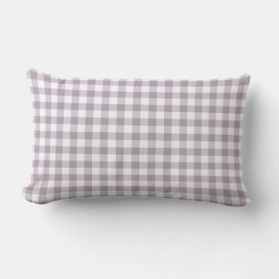 Pastel Purple Gingham Pattern Chequered Lumbar Pillow