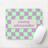 Pastel Purple Green Wavy Chequerboard Pattern Name