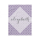 Pastel Purple Grey Quatrefoil Pattern script Name
