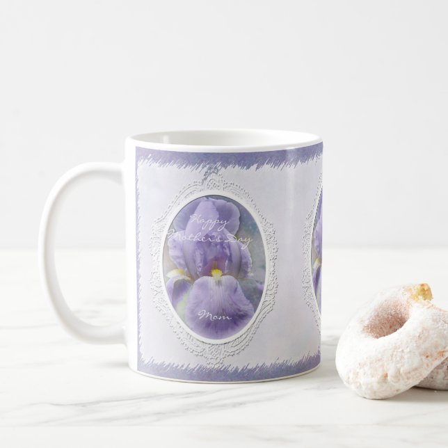 Pastel Purple Iris Mother's Day Mug (With Donut)