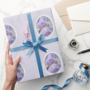 Pastel Purple Iris Mother's Day Wrapping Paper