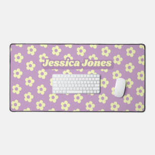 Pastel Purple Jaune Cute Daisy Nom Rétro