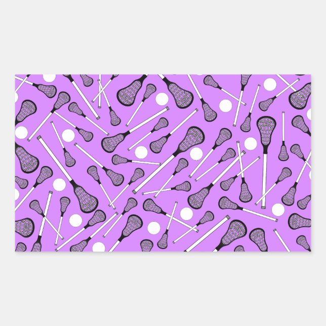 Pastel purple lacrosse sticks pattern sticker (Front)