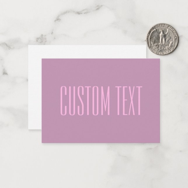 Pastel Purple & Light Pink | Modern Editable Text Card (Front/Back In Situ)