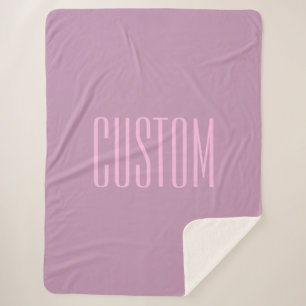 Pastel Purple & Light Pink Modern Editable Text Sherpa Blanket