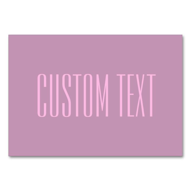 Pastel Purple & Light Pink | Modern Editable Text Table Number (Front)