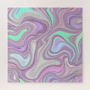 Pastel Purple Marble Swirl Pattern Jigsaw Puzzle