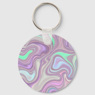 Pastel Purple Marble Swirl Pattern Keychain