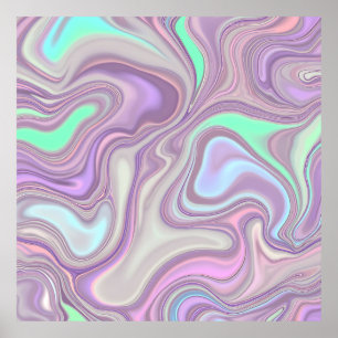 Pastel Purple Marble Swirl Pattern Poster