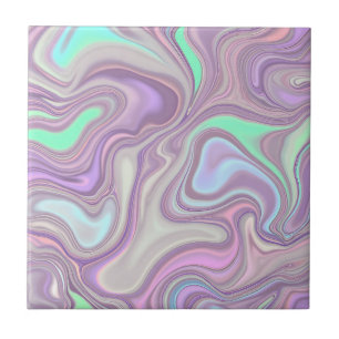Pastel Purple Marble Swirl Pattern Tile