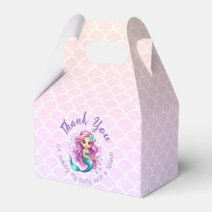 Pastel Purple Mermaid Watercolor Thank You Favour Favor Box