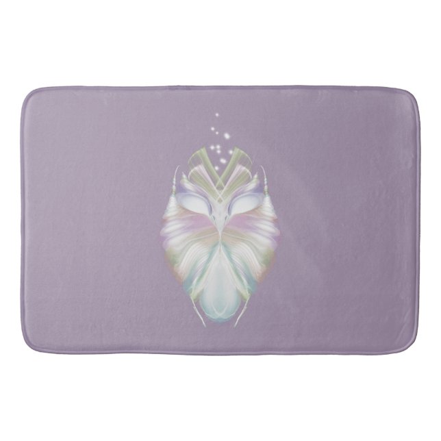 Pastel Purple Oracle Owl Bath Mat (Front)