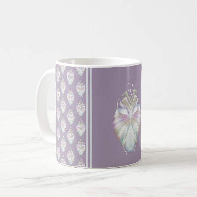 Pastel Purple Oracle Owl Coffee Mug (Front Left)