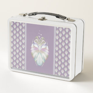 Pastel Purple Oracle Owl Metal Lunch Box