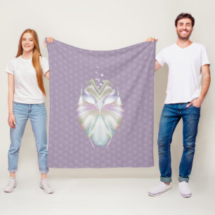 Pastel Purple Oracle Owl Monogram Fleece Blanket