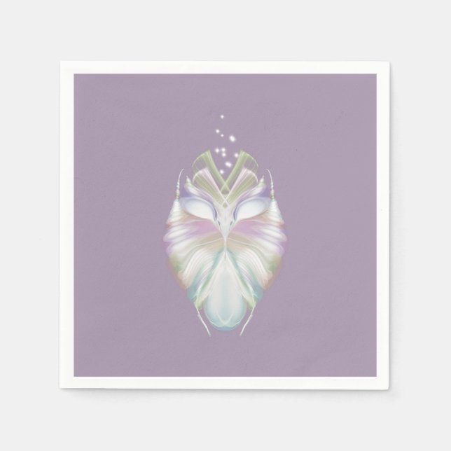 Pastel Purple Oracle Owl Napkin (Front)