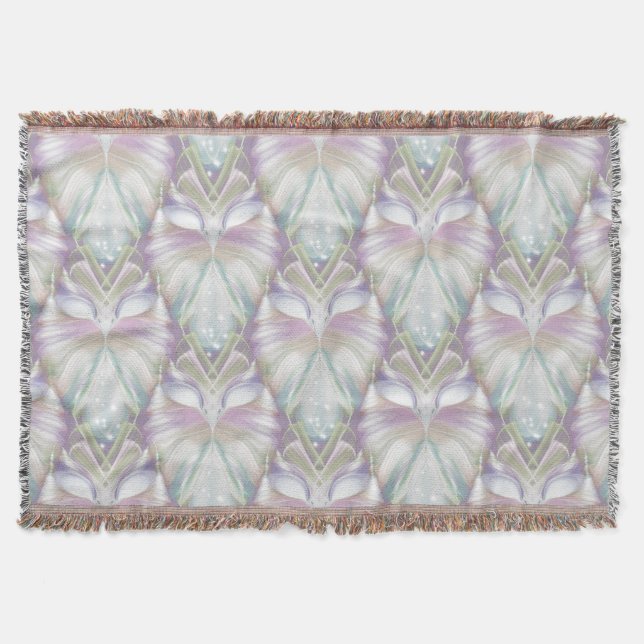 Pastel Purple Oracle Owl Pattern Throw Blanket (Front)