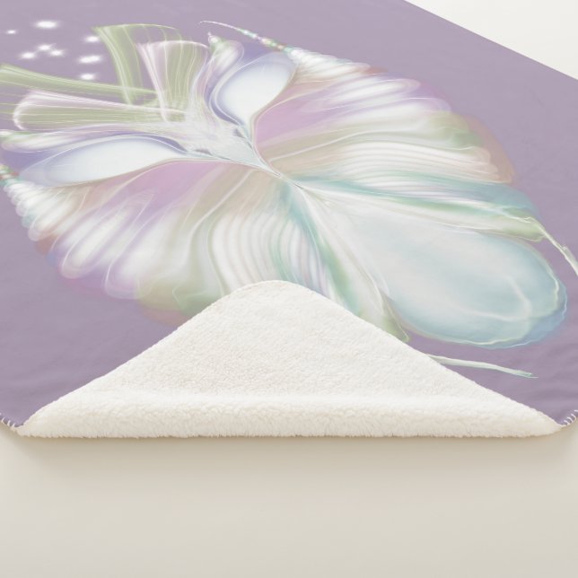 Pastel Purple Oracle Owl Sherpa Blanket (3/4)