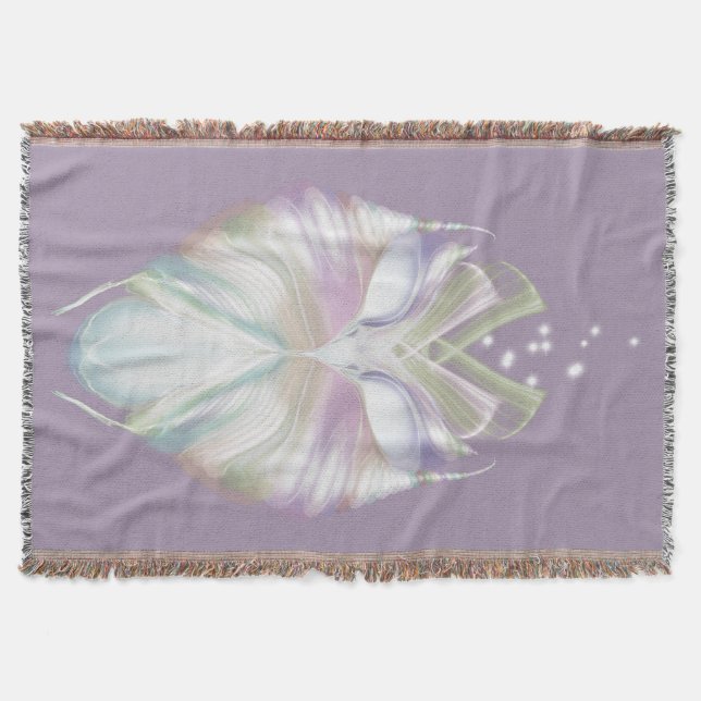 Pastel Purple Oracle Owl Throw Blanket (Front)