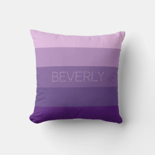 Pastel Purple Pink 5 Colours Personalized Name Throw Pillow