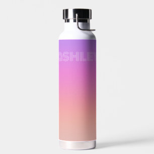 Pastel Purple Pink Coral Ombre - huge monogram Water Bottle