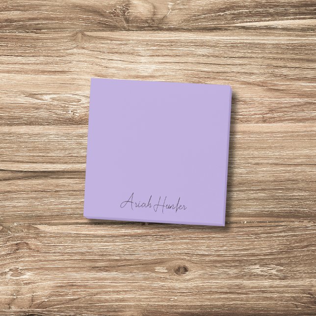Pastel Purple Professional Minimalist Black Script Post-it Notes (Creator Uploaded)