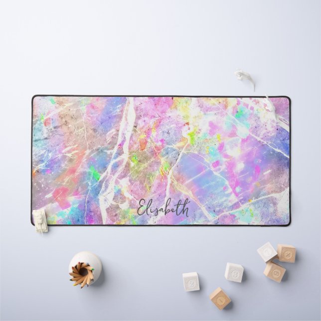 Pastel Purple Rose Holographique Opal Girl Ajouter (Tableau pour enfants)