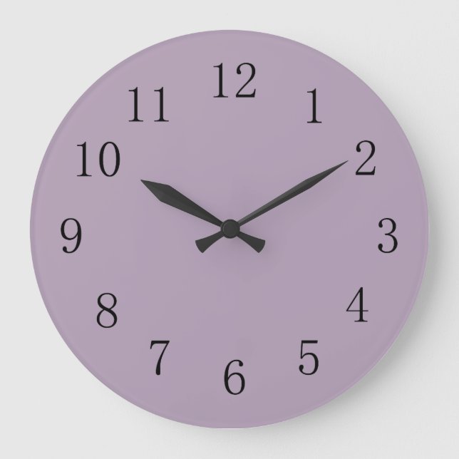 Pastel Purple Solid Color Large Clock (Front)
