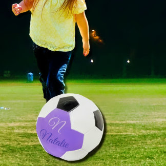 Pastel  Purple   solid colour monogrammed Soccer Ball