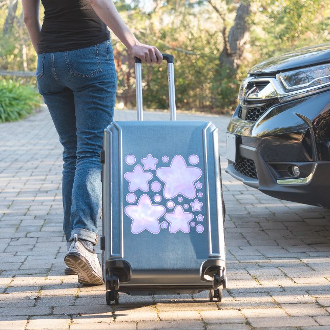 Pastel Purple Star Decal (Suitcase Insitu)