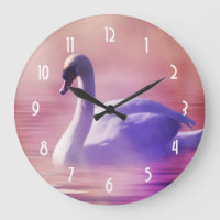 Pastel Purple Swan floating on a Misty Lake