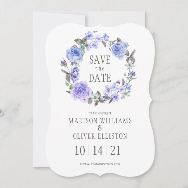 Pastel Purple Watercolor Floral  | Save the Date (Front)
