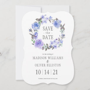 Pastel Purple Watercolor Floral Save the Date