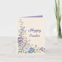 Pastel Purple, White & Blue Botanical Floral Print