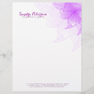 Pastel Purple & White Floral Design Letterhead